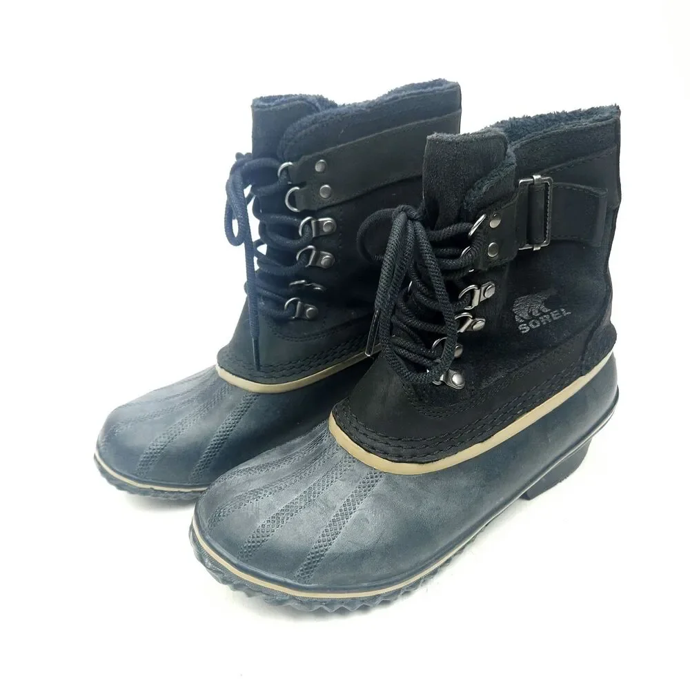 Sorel Winter Fancy Lace II Black Waterproof Boots NL2125-010 Women’s 8
